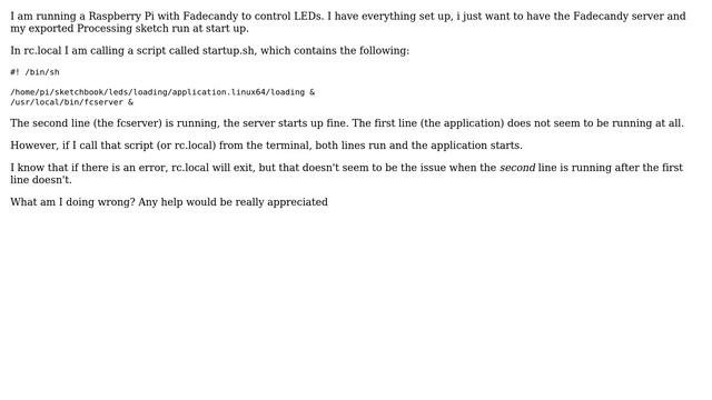 Unix & Linux: Script called in rc.local only runs second command, not the first смотреть онлайн