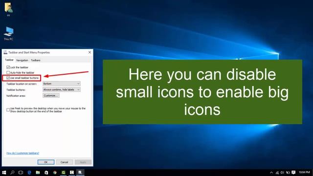 Resize Windows 10 Taskbar Icons from Small to Big Size? смотреть онлайн