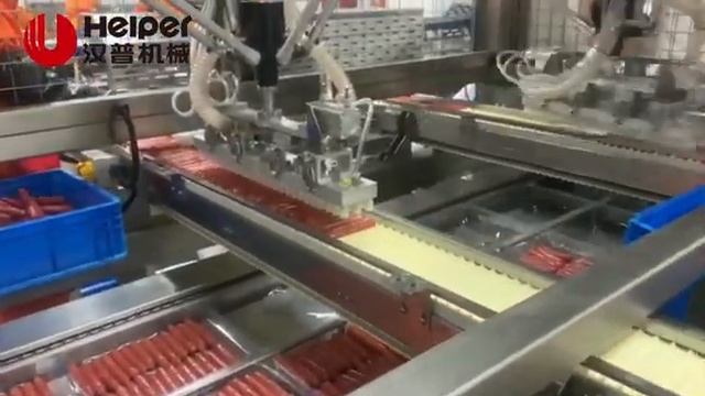 Автоматизированная укладка сосисок в термоформер смотреть онлайн
