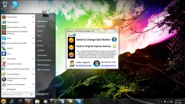 How to change your Windows 7 start button смотреть онлайн