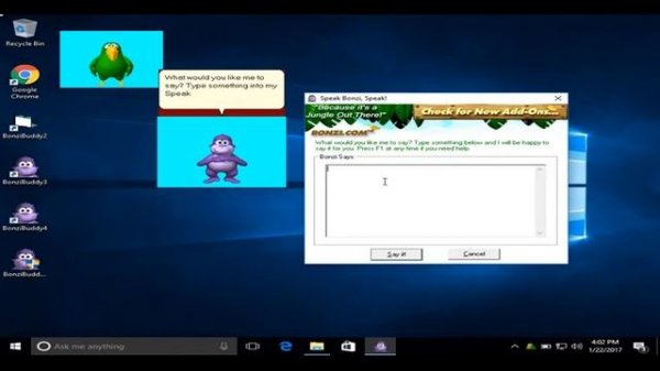 Downloading Bonzi Buddy on Windows 10