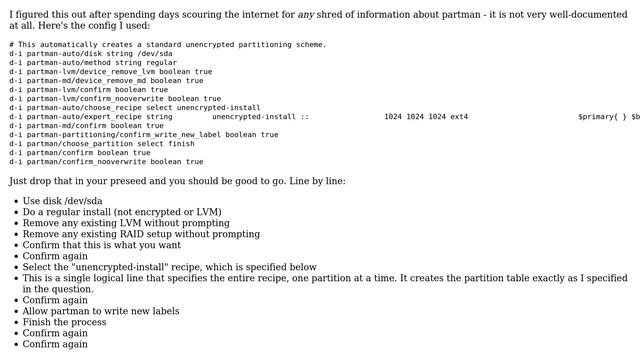 Unix & Linux: Using d-i partman recipe strings? (3 Solutions!!) смотреть онлайн