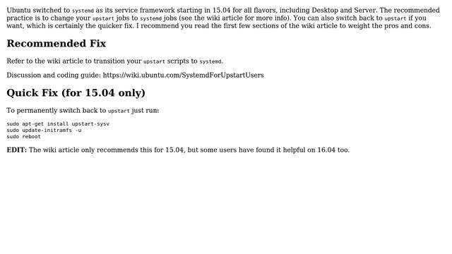 Ubuntu: vivid - failed to connect to upstart: connection refused смотреть онлайн