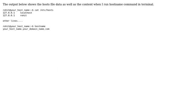 I had set the hostname in /etc/hosts , but when i run hostname in terminal , it displays смотреть онлайн