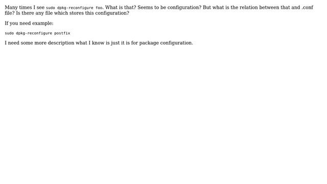 Ubuntu: sudo dpkg-reconfigure foo смотреть онлайн