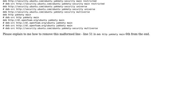 Ubuntu: "apt-get update" fails with "Malformed entry in list file" error (3 Solutions!!) смотреть онлайн