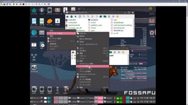 Fossapup64(Puppy Linux:軽量)のVNCサーバーアプリ(x11VNC)を自動起動させる方法。