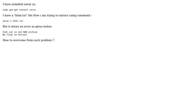 Ubuntu: Unable to extract extracting .rar file? смотреть онлайн