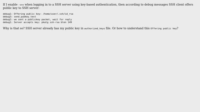 Unix & Linux: Why does SSH client offer public key to SSH server? смотреть онлайн