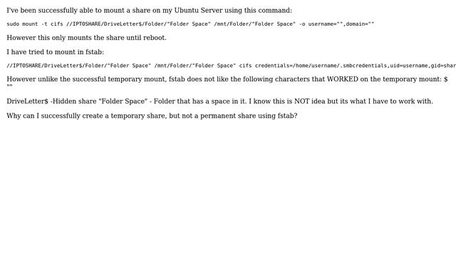 mounting share in fstab error смотреть онлайн