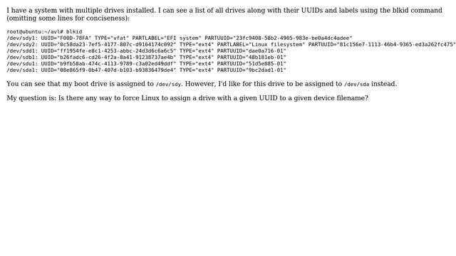 Unix & Linux: Assign a device filename by UUID? смотреть онлайн