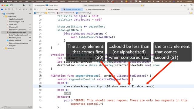 Showrunner - Part 5 (Sorting Table View Cells Based on a Segmented Control) смотреть онлайн