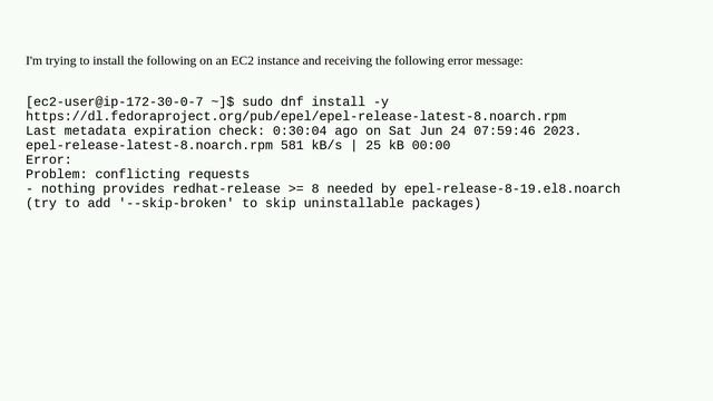 AWS 2023 AMI Linux installation of epel-release-latest-8 смотреть онлайн