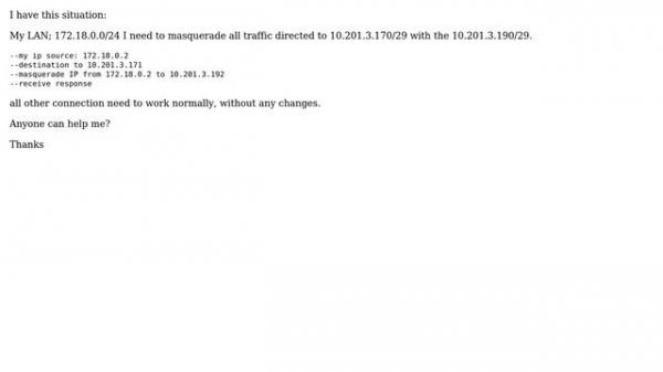 Unix & Linux: Iptables, masquerade and snat