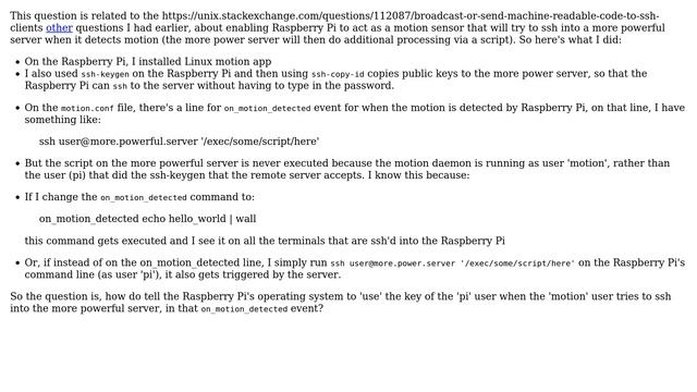 Unix & Linux: Linux motion user - run it as ssh key as pi to remote server (2 Solutions!!) смотреть онлайн