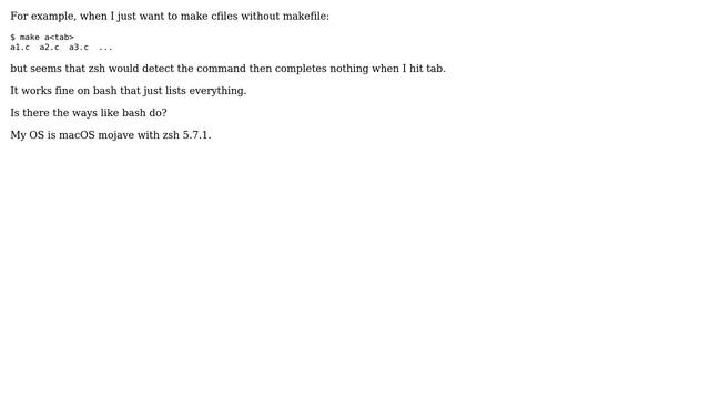 Unix & Linux: Zsh: complete the files in current directory no matter what command is смотреть онлайн