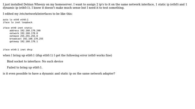 having 2 ip's on a debian 7 box смотреть онлайн