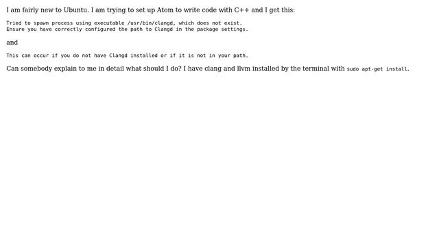 Ubuntu: Trying to install Atom. Unable to start Clangd language server смотреть онлайн
