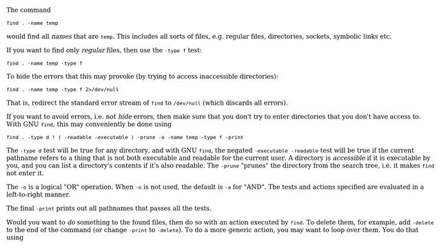 Unix & Linux: Look for all files named temp смотреть онлайн