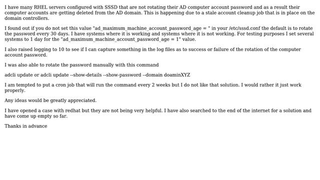 Unix & Linux: sssd not rotating its AD computer account password смотреть онлайн