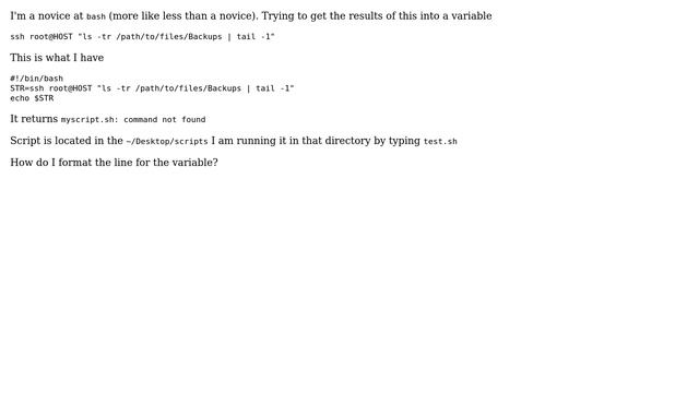 Unix & Linux: How can I get the result of ls into a variable in bash Script? смотреть онлайн