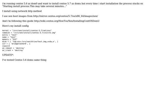 DevOps & SysAdmins: centos 5.7 domu install problem on centos 5.6 dom0 (2 Solutions!!) смотреть онлайн
