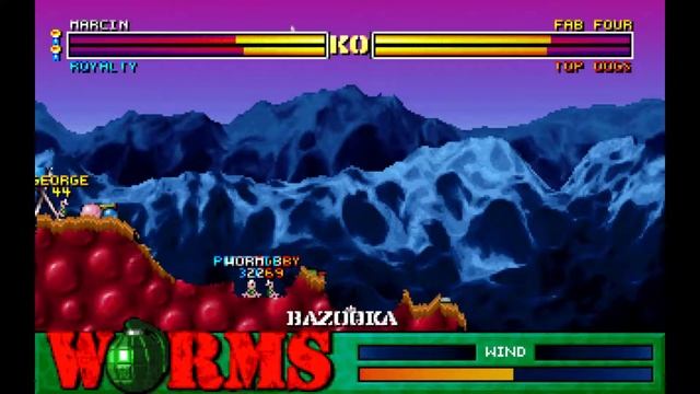 Worms (MS-DOS) - Gameplay - League with total wormage cheat code смотреть онлайн
