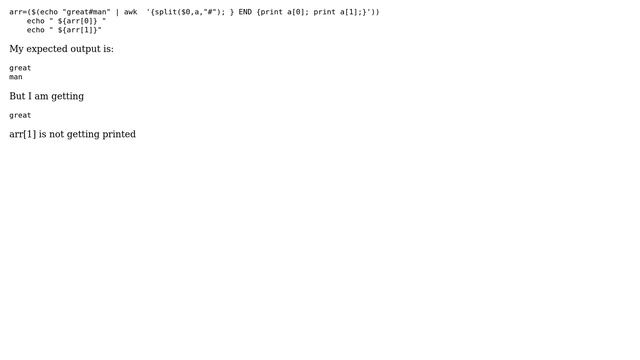 Unix & Linux: doubt regarding use of split in awk смотреть онлайн