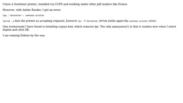 Printing via Adobe Reader under Linux and CUPS смотреть онлайн