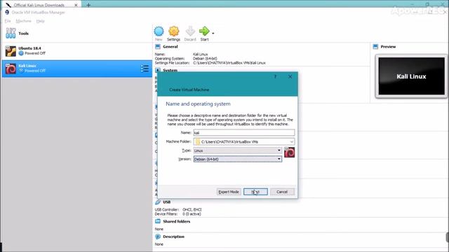 Kali Linux installation on Virtual Box смотреть онлайн