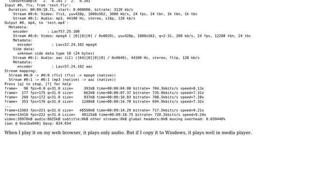 FFmpeg converting video convert only audio in linux смотреть онлайн