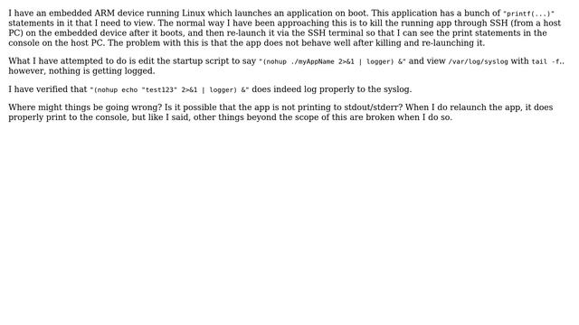 Unix & Linux: Having trouble redirecting application output to log file смотреть онлайн
