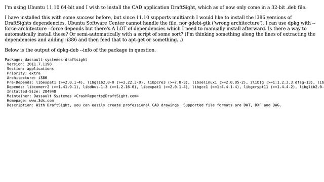 Ubuntu: Is there a way to install i386 packages w/ it's i386 dependencies? смотреть онлайн