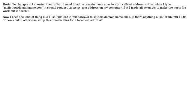 Ubuntu: Hosts file changes not showing their effect, other options? смотреть онлайн