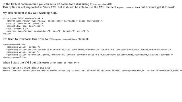 Unix & Linux: Set L2 cache for QEMU qcow2 disk in virsh XML смотреть онлайн