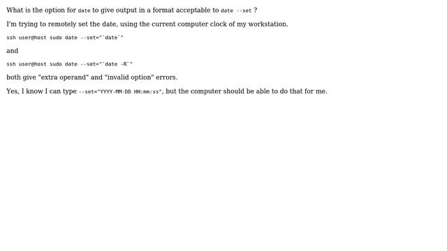 Unix & Linux: date doesn't accept its own output смотреть онлайн