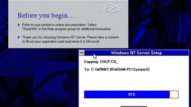 Microsoft Windows NT Version 3.51 Server Version Build 1057.1 Setup on my Intel Inside Pentium смотреть онлайн