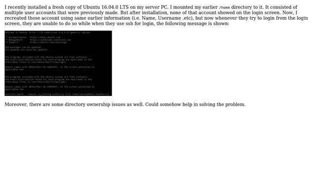 Ubuntu: Use previous users already present in Linux Home directory смотреть онлайн