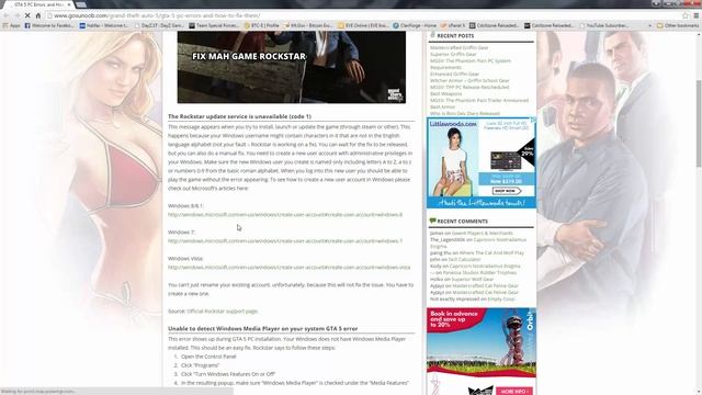 GTA V error unable to detect windows media player on your system update Fix смотреть онлайн