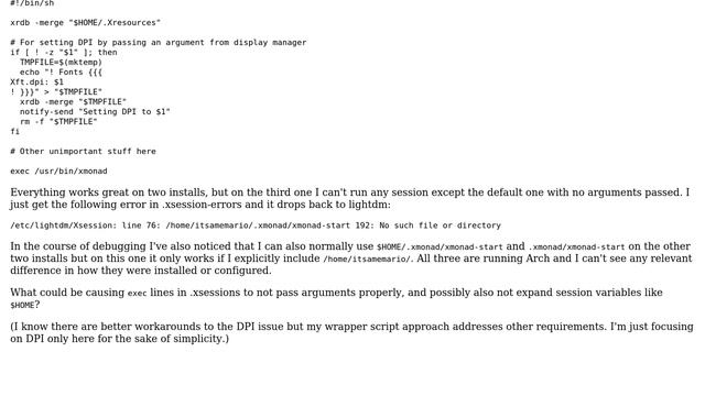Unix & Linux: .xsession exec not recognise $HOME or arguments? смотреть онлайн