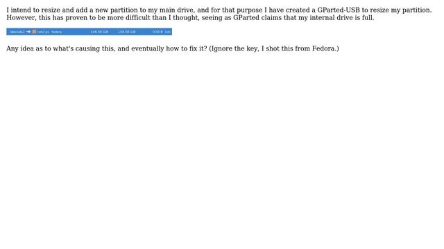 Unix & Linux: Gparted claims my internal drive is full смотреть онлайн