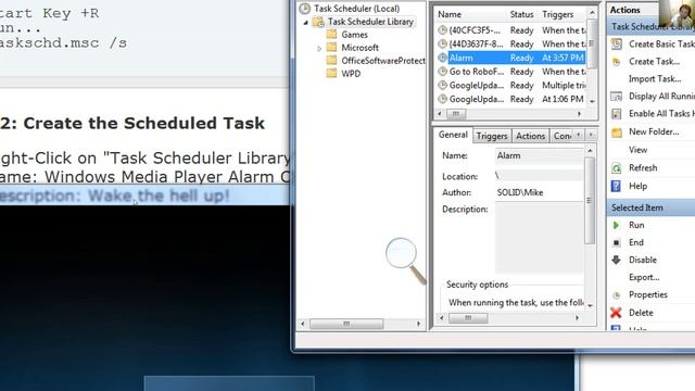 Windows Media Player Alarm Clock using Task Scheduler смотреть онлайн
