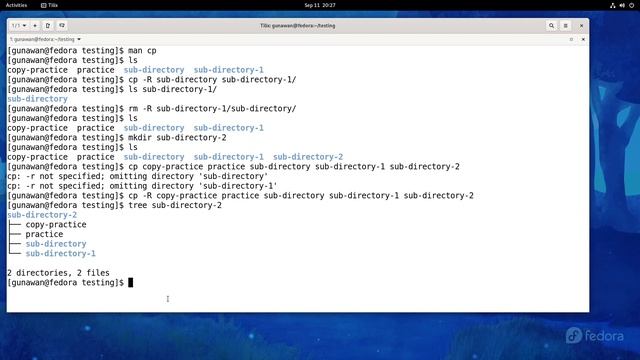 #7 - Basic Linux Command | with Fedora 34 Workstation | cp command смотреть онлайн