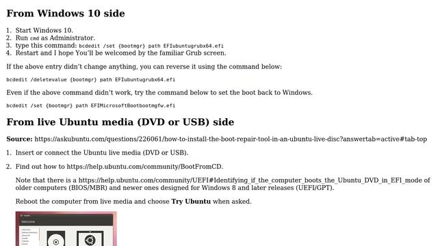 Unix & Linux: Install Ubuntu alongside Windows10, cannot start Ubuntu смотреть онлайн