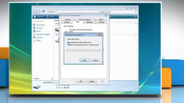How to run a Disk Check in Windows Vista from Windows Explorer смотреть онлайн
