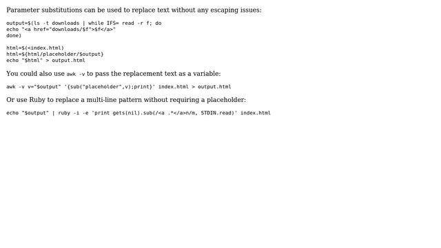 Unix & Linux: Inserting the results of a for loop into an html file - BASH (3 Solutions!!) смотреть онлайн