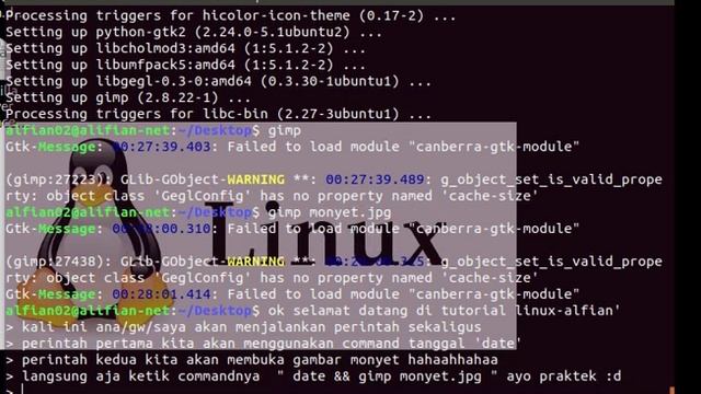 menjalankan 2 perintah GNU/LINUX ubuntu смотреть онлайн