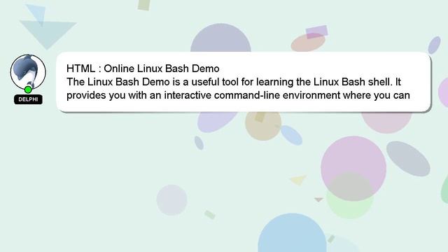 HTML : Online Linux Bash Demo смотреть онлайн