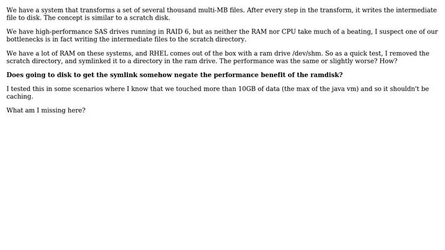 No performance increase on I/O intensive operation after symlink to ramdisk смотреть онлайн