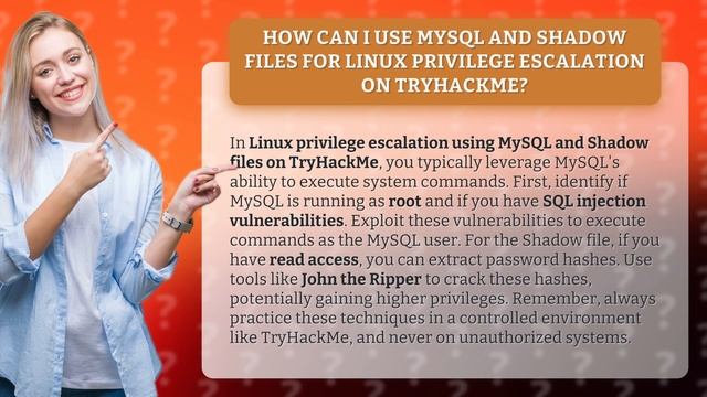 How Can I Use MySQL and Shadow Files for Linux Privilege Escalation on TryHackMe? смотреть онлайн